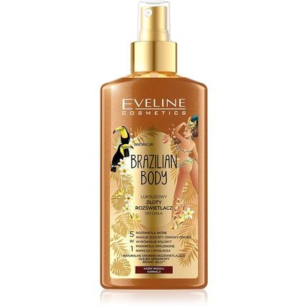 Eveline Brazilian Body Luxurious Golden Bronzing Mist 5In1 Moisturizes, Brightens, Smooths, Evens Skin Tone 150Ml