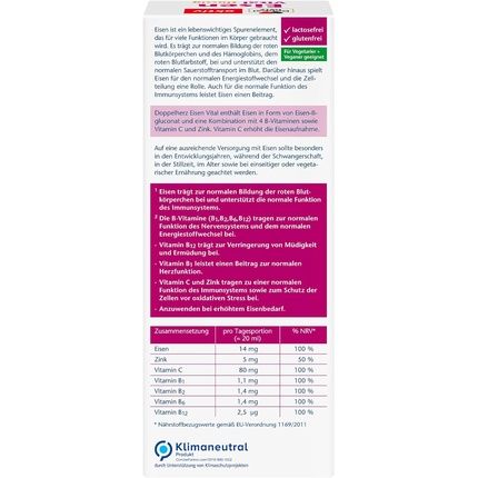 Doppelherz Iron Vital - Supports Normal Immune System Function And Red Blood Cell Formation - 500Ml