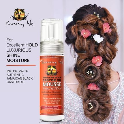 Sunny Isle Jamaican Black Castor Oil Mousse Wrap Set Twist 7Oz - Excellent Hold And Luxurious Shine