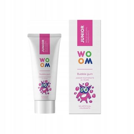 Woom Junior Natural Toothpaste For Children 6+ Bubble Gum 50Ml