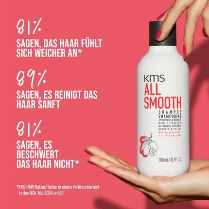 Kms Allsmooth Shampoo For All Hair Types Reduces Frizz With Upcycled Olives - Image 3