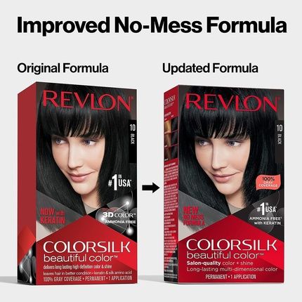 Revlon Colorsilk Permanent Hair Color Dye 10 Black 130Ml - Image 3