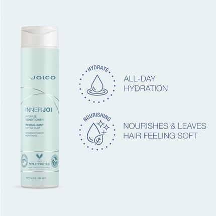 Joico Innerjoi Hydrate Conditioner For Dry Hair & Scalp Sulfate & Paraben Free Vegan Formula 10.1 Fl Oz - Image 3