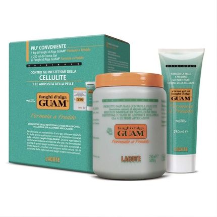 Guam Seaweed Mud Convenience Economy Pack Anti-Cellulite Body Wrap 1Kg Strengthening Anti-Cellulite Gel 250Ml Cellulite Remover Kit Cellulite Treatment