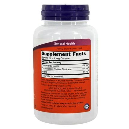 Now Foods Phosphatidylserine Cognitive Health 100Mg 120 Vegetarian Capsules