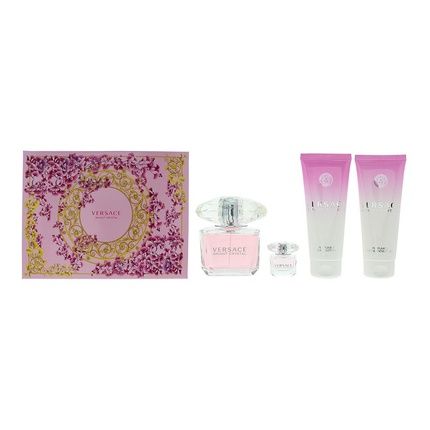 Versace Bright Crystal 4 Piece Gift Set Eau De Toilette 90Ml Shower Gel 100Ml Body Lotion 100Ml Eau De Toilette 5Ml