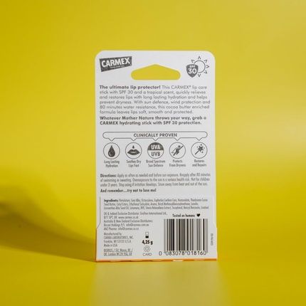 Carmex Lip Balm Tropical Stick Spf30 4.25G - Lipcare With Sun Defense - Image 3