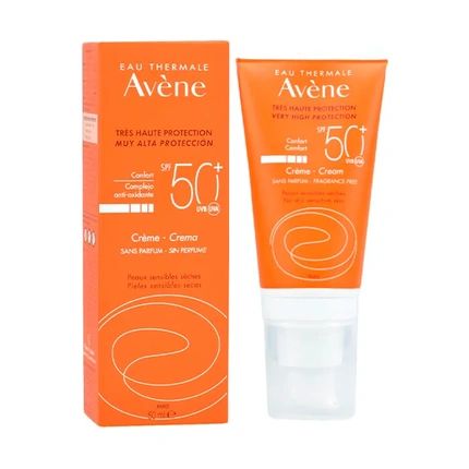 Avne Unscented Cream Spf 50 50Ml Fragrancefree Invisible Finish For Sensitive Skin