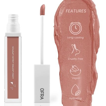 Ofra Cosmetics Sao Paulo Long Lasting Liquid Lipstick Neutral Peach Nude Lightweight Velvet Matte Lip Makeup With Vitamin A And Antioxidants 8G Tube