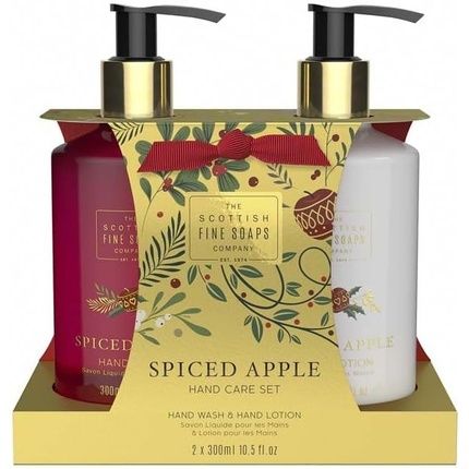 Scottish Fine Soaps Spiced Apple Hand Care Set Pump Bottles 300Ml