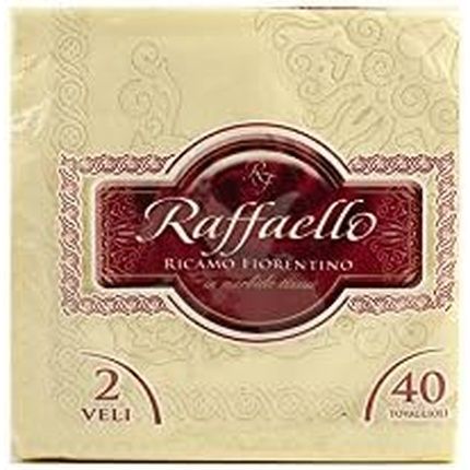 Foscart 5914808 Pack Of 40 Paper Napkins Raffaello Cream Color 38X38Cm