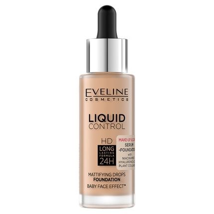 Eveline Liquid Control Hd Foundation With Dropper 055 Honey 32Ml