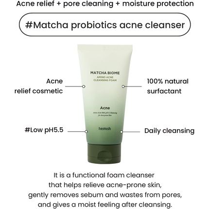 [Heimish] Matcha Biome Amino Acne Cleansing Foam 150Ml - Image 3