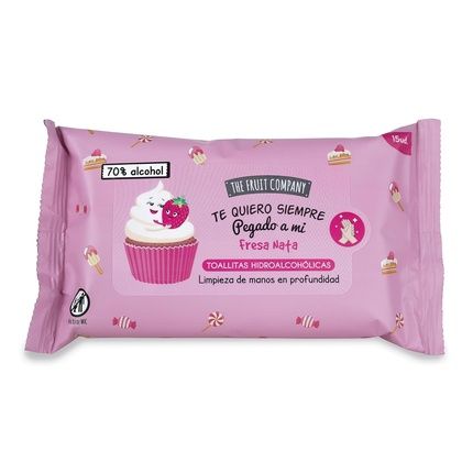 The Fruit Company Hydroalcoholic Hand Towels Strawberrynata Biodegradable