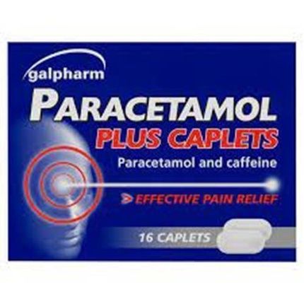Galpharm Paracetamol Plus Caplets With Caffeine Max Pain Relief 16 Caplets