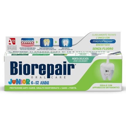 Biorepair Junior Oral Care Toothpaste Fluoride Free With Mint Extract 75Ml