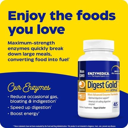 Enzymedica Digest Gold + Atpro Maximum Digestive Support 45 Capsules - Image 3