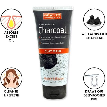 Beauty Formulas Activated Charcoal Clay Mask 100Ml - Image 3