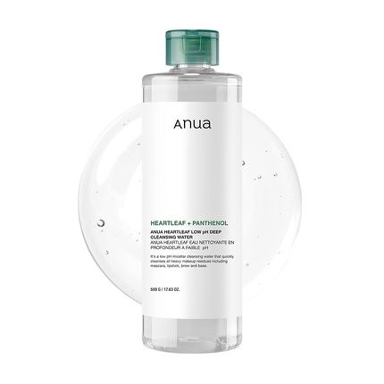 Anua Heartleaf Low Ph Deep Cleansing Water With Micellar Water, Panthenol, And Squalane
