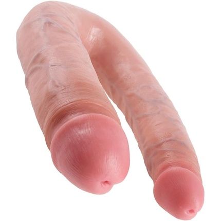 Pipedream King Cock Flesh Large Double Trouble Dildo - Beige L - Image 3
