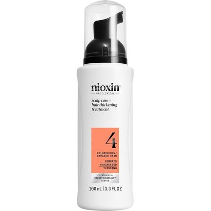 Nioxin Scalp + Hair System 4 Hair Thickening Treatment With Niacinamide Serum For Damaged, Visibly Thinning Hair With Biotin & Caffeine 100Ml
