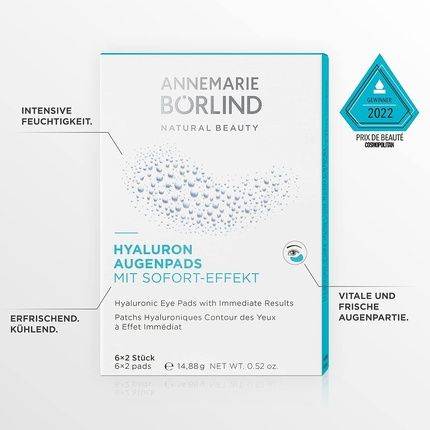 Annemarie Borlind Hyaluron Eye Pads With Instant Effect - Targets First Wrinkles And Lines Intensive Moisture Care For Radiant Eyes Vegan - Image 3