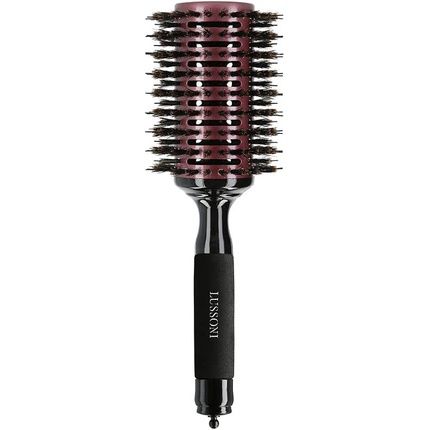 T4B Lussoni Natural Style Detangling Wooden Round Styling Hairbrush With Removable Pin 50Mm