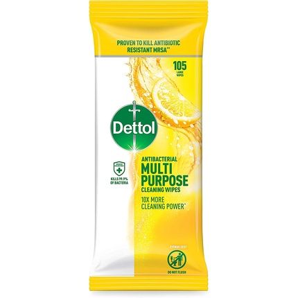 Dettol Multi Purpose Antibacterial Cleaning Wipes, Citrus, 105 Wipes