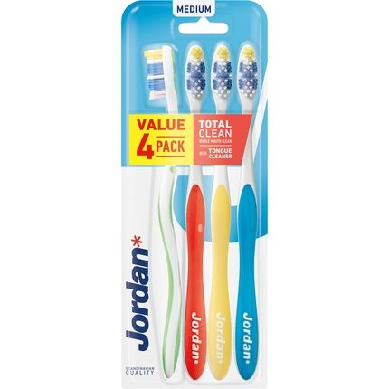 Jordan Total Clean Medium Toothbrush 4Pack