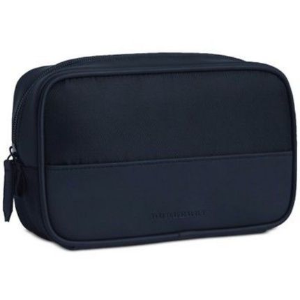 Burberry Textile Makeup Bag In Dark Blue