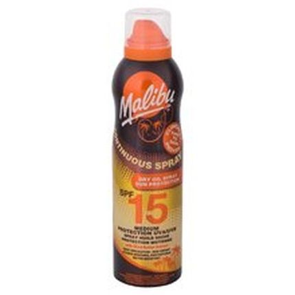 Malibu Sun Spf 15 Continuous Dry Oil Spray For Tanning With Shea Butter Extract Medium Protection 175Ml