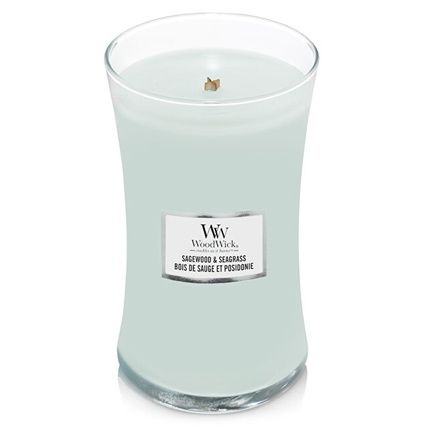 Woodwick Sagewood Seagrass Vase Scented Candle 609 G