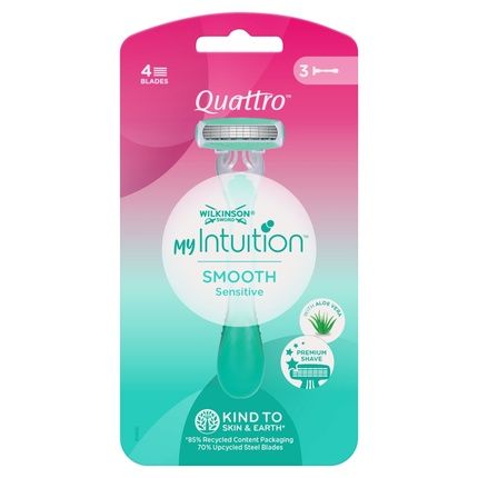 Wilkinson My Intuition Quattro Smooth Sensitive Disposable Razors 3 Pack