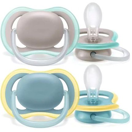 Avent Philips Avent Orthodontic Silicone Pacifiers Ultra Air For 18+ Months Grey-Blue 2 Pack