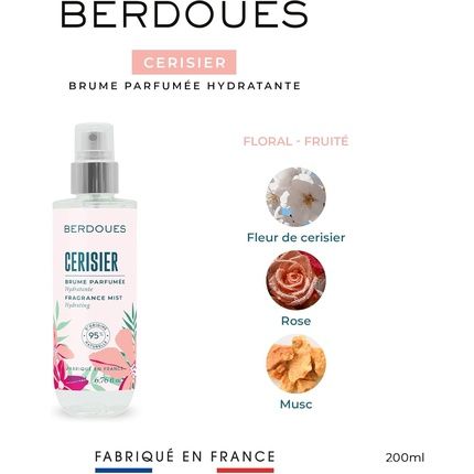 Berdoues Cherry Blossom Scented Body Mist Moisturizing 95% Natural Aloe