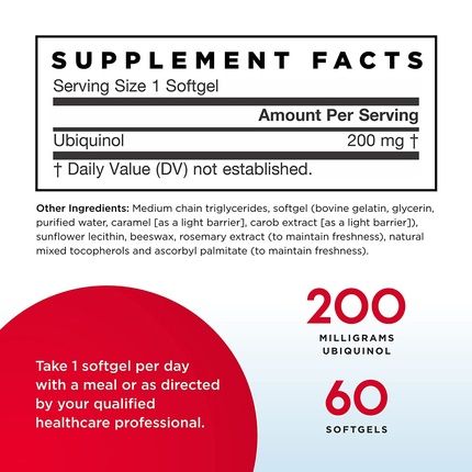 Jarrow Formulas Ubiquinol Qh-Absorb 200Mg Softgels - 60 Count