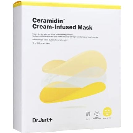 Dr. Jart+ Deeply Hydrating Ceramidin Face Mask Cream-Infused Mask - 5 X 18 G