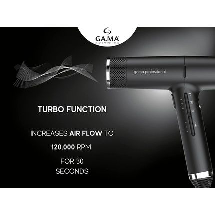 Ga.Ma Italy Professional Perfect Iq2 Hairdryer With Sophisticated Technologies For Hair Well-Being And Shine 2000W Power Black - Image 3