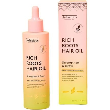 Delhicious Rich Roots Amla & Rosemary Hair Oil Strengthen & Grow 100% Natural Award-Winning