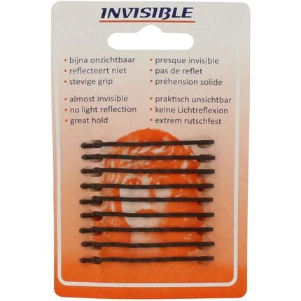Invisible Coarse Card Hairpins 8 Pieces 65Mm Brown