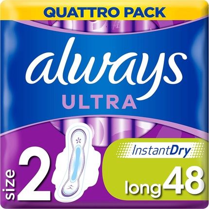 Always Ultra Long Size 2 Sanitary Towels With Wings 48 Pads Super Absorbent