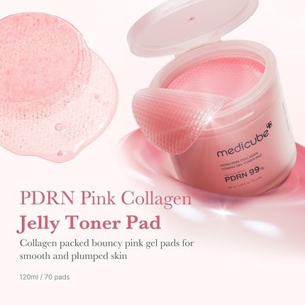 Medicube Salmon Dna Pdrn Pink Collagen Jelly Pad Korean Gel Toner Pads