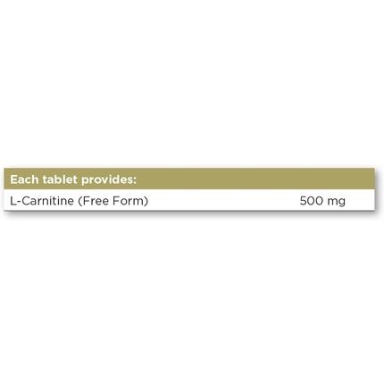 Solgar L-Carnitine Tablets 500mg Metabolism Support 60 Tablets - Vegan, Gluten Free and Kosher