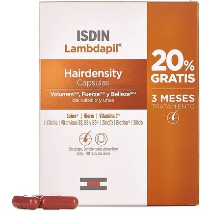 Isdin Lambdapil Hairdensity, 180 Capsules, 20% Free | Restores The Volume Of
