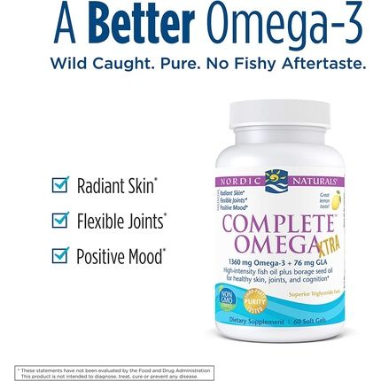 Nordic Naturals Complete Omega Xtra 1360Mg Lemon Flavored Softgels 60 Count