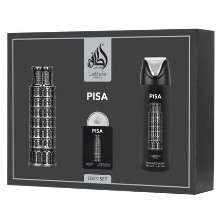 Lattafa Pride Pisa Giftset Eau De Parfum 100Ml + 20Ml + Deodorant 200Ml Men Fragnance