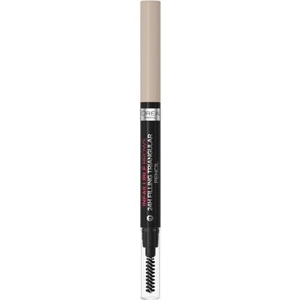 L'Oreal Paris Eyebrow Liner Brow Filling Triangular Pencil Natural Matte Finish With Spoolie Brush Up To 24H Wear Infallible 24H 8.0 Light Cool Blonde