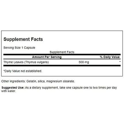 Swanson Thyme Leaf Herbal Supplement Supporting Respiratory System Health 120 Capsules 500Mg - Image 3