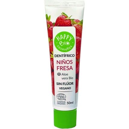 Happy Bio Cosmetics Children'S Toothpaste Strawberry Flavor With Organic Aloe Vera