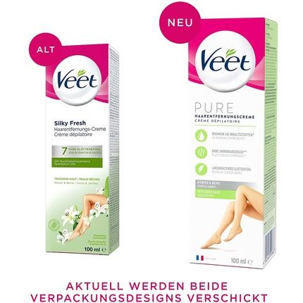 Veet Pure Hair Removal Cream For Body And Legs Dry Skin 100Ml